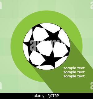 Champions League sfera con stelle isolato su sfondo verde. Football Soccer ball sfondo digitale illustrazione vettoriale. Illustrazione Vettoriale