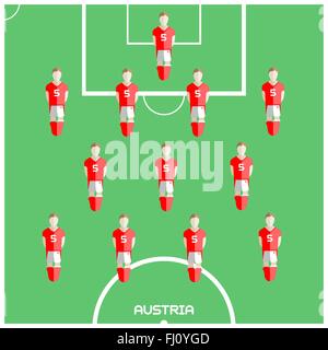 Football giocatori di calcio isolato sul riquadro del gioco. Computer game Football Club Parco giochi. Digital illustrazione vettoriale. Illustrazione Vettoriale