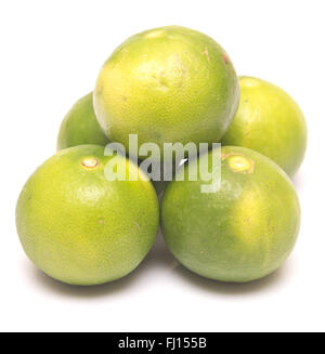 Fresche e mature limes isolati su sfondo bianco Foto Stock