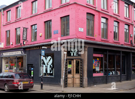 Manchester, Regno Unito - 16 Febbraio 2016: Thomas Street Post Office nel Northern Quarter, ora un quartiere alla moda di quirky negozio di abbigliamento Foto Stock