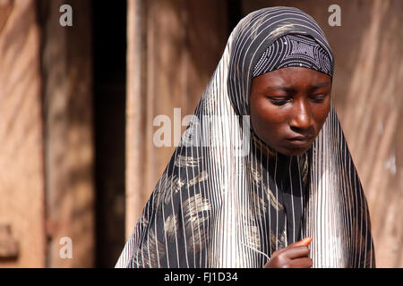 Ritratto di donna dal Benin , Africa Foto Stock