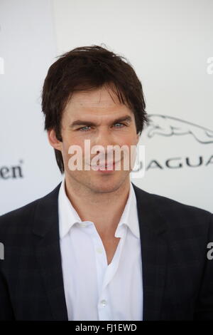 Santa Monica, Los Angeles, California, USA. Il 27 febbraio, 2016. Attore Ian Somerhalder arriva al trentunesimo annuale di Film Independent Spirit Awards in una tenda sulla spiaggia di Santa Monica a Santa Monica, Los Angeles, Stati Uniti d'America, il 27 febbraio 2016. Foto: Hubert Boesl - nessun filo SERVICE - Credit: dpa picture alliance/Alamy Live News Foto Stock