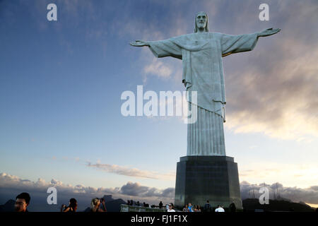 Corcovado Cristo Redentore statua, Brasile Foto Stock