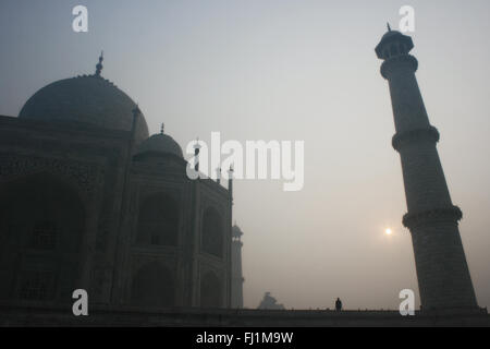 Taj Mahal nelle prime ore del mattino, Agra India Foto Stock