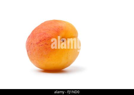 Intere fresche Albicocche isolati su sfondo bianco Foto Stock