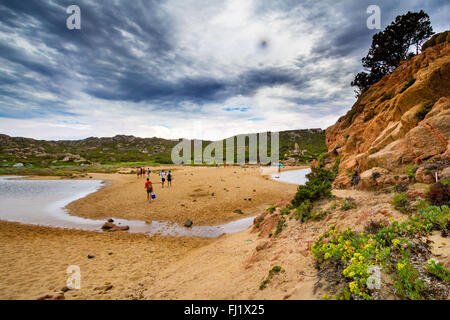 Monti d'una spiaggia di Rena, La Maddalena national park, Sardegna, Italia il nome significa Montagna di sabbia Foto Stock