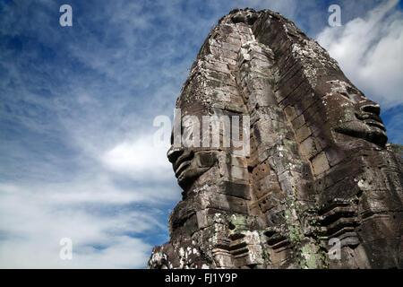 Facce del tempio Bayon, Siem Reap, Cambogia Foto Stock