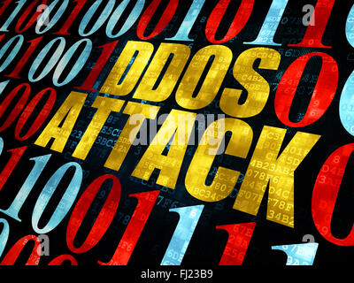 Concetto di sicurezza: Attacco DDOS su sfondo digitale Foto Stock