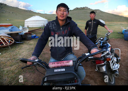 Ritratto di uomo dalla Mongolia Foto Stock