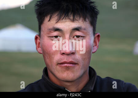 Ritratto di uomo dalla Mongolia Foto Stock