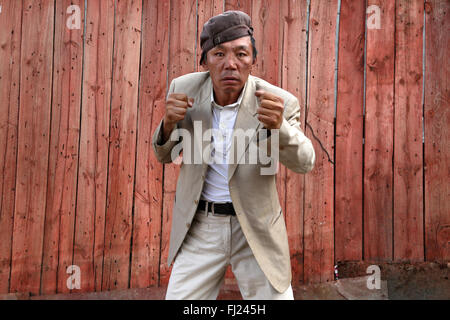 Ritratto di uomo dalla Mongolia Foto Stock