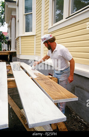 Professional pittore pittura storica casa, Charleston, Carolina del Sud, STATI UNITI D'AMERICA Foto Stock