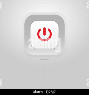 On Off pulsante di alimentazione su un qualsiasi dispositivo elettronico. Sfondo digitale icona vettore. Illustrazione Vettoriale