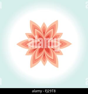 Icona del vettore e il logo con fiori geometrici per bellezza e cosmetici SPA Illustrazione Vettoriale
