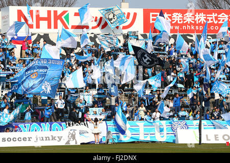 NHK MOLLA Mitsuzawa Football Stadium, Kanagawa, Giappone. 28 Feb, 2016. FC/Yokohama FC team group (Yokohama FC), 28 febbraio 2016 - Calcetto : 2016 J2 League match tra Yokohama FC 0-1 Kamatamare Sanuki a molla NHK Mitsuzawa Football Stadium, Kanagawa, Giappone. © Shingo Ito AFLO/sport/Alamy Live News Foto Stock