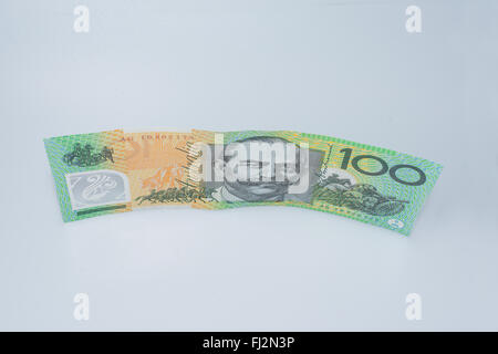 Valuta australiana di cento banconote di dollari $100 Foto Stock
