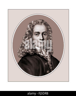 Voltaire, scrittore, drammaturgo, filosofo, Ritratto Foto Stock