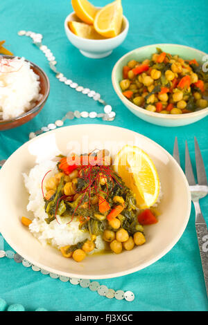 Il curry di ceci con riso Foto Stock