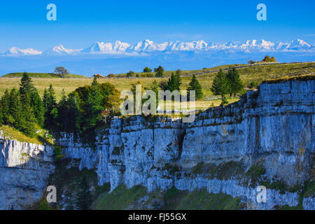 Naturale di Roccia cirque Creux du Van, Svizzera, Neuchâtel Foto Stock