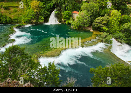 Skradinski buk e cascata, Croazia, Parco Nazionale di Krka Foto Stock