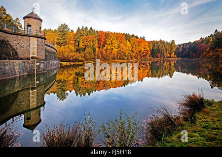 Storage Ronsdorf lago in autunno, in Germania, in Renania settentrionale-Vestfalia, Bergisches Land, Wuppertal Foto Stock