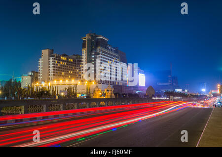 Vista notturna di Phnom Penh,Cambogia. Foto Stock