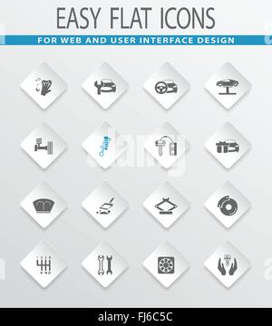 Auto shop set di icone Illustrazione Vettoriale