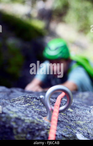 Salendo per Via Cordata, Francia, Savoie, Tarentaise, Sainte-Foy Tarentaise Foto Stock