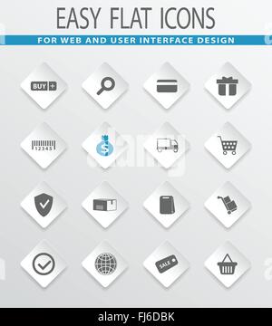 Shopping set di icone Illustrazione Vettoriale