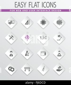 Ingegneria di set di icone Illustrazione Vettoriale