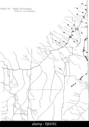 Distribuzione di pesci nel sud-est della Montana (1980) Foto Stock