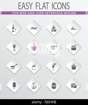 Il cibo e la cucina set di icone Illustrazione Vettoriale