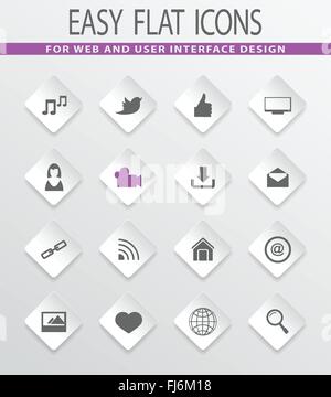 Social Media set di icone Illustrazione Vettoriale