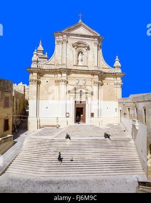 La Cattedrale dell Assunzione, la Cittadella, la città di Victoria, Gozo (Għawdex), Regione di Gozo, Repubblica di Malta Foto Stock