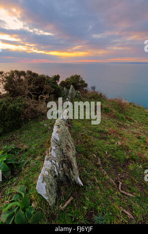 Tramonto su rame testa in Oriente Cornovaglia Foto Stock