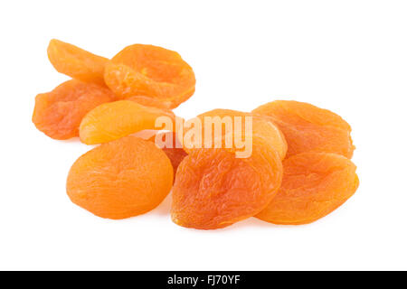 Albicocche secche Closeup White Foto Stock