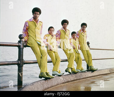 JACKSON 5 gruppo statunitense in Australia sul loro 1973 world tour con Michael Jackson secondo da sinistra Foto Stock