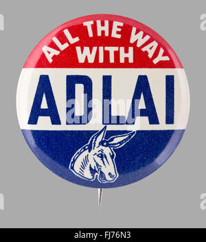 1956 US campagna presidenziale pulsante per Adlai Stevenson Foto Stock