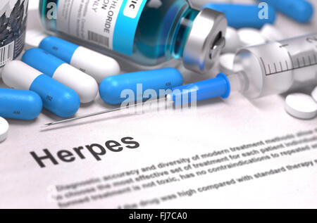 Diagnosi - Herpes. Concetto medico. Foto Stock