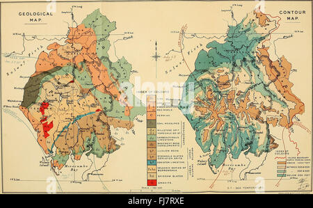 La distribuzione geografica della malattia in Gran Bretagna (1892) Foto Stock