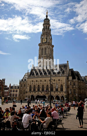 La City Hall e la Place des Heros, Arras Francia Foto Stock