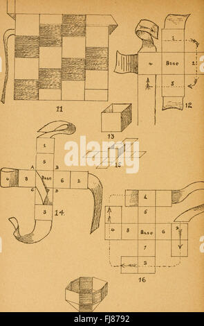 Lavori di costruzione in carta e cartone per i gradi da I a IV, senza utilizzo di utensili; con un corso di oggetti in legno per la quinta elementare (1900) Foto Stock