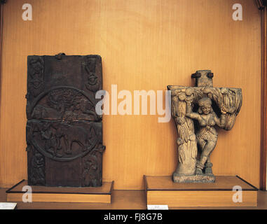 Scultura, Museo Sanchi, India, Asia Foto Stock