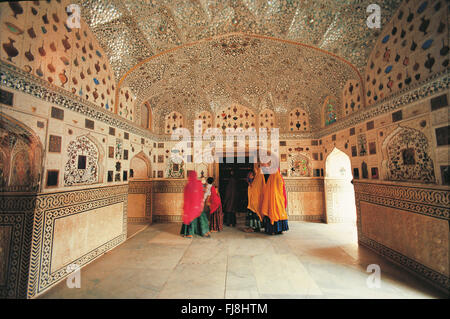 Sheesh Mahal, ambra fort, Jaipur, Rajasthan, India, Asia - rup 195268 Foto Stock