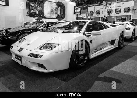 Alte prestazioni mid bimotore auto sportive Lamborghini Diablo VT 6.0, 2000. In bianco e nero. Foto Stock