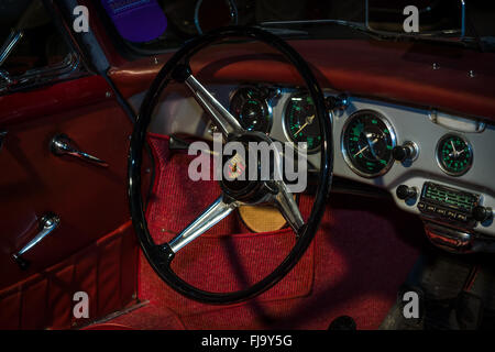 Cabina della vettura sportiva Porsche 356A Speedster, 1955. Foto Stock