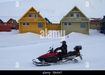 Una città dettagli di Longyearbyen - la parte più settentrionale del settlement nel mondo. Spitsbergen Svalbard, Norvegia. Foto Stock
