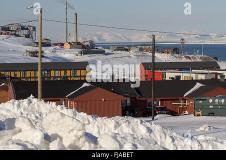 Un paese dettagli di Longyearbyen - la parte più settentrionale del settlement nel mondo. Spitsbergen Svalbard. La Norvegia. Foto Stock