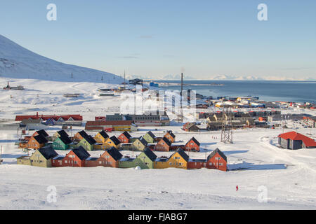 Una città dettagli di Longyearbyen - la parte più settentrionale del settlement nel mondo. Spitsbergen Svalbard. La Norvegia. Foto Stock
