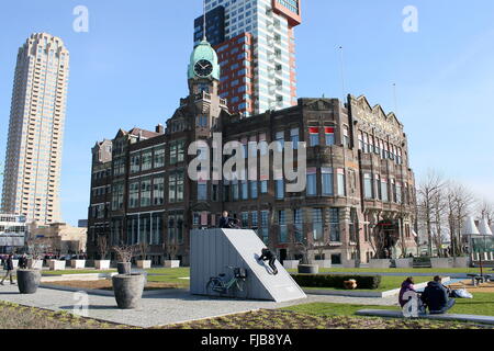 Hotel New York di Rotterdam, Paesi Bassi. Ex uffici della Holland America Line nave. Stile Art Nouveau, risalente al 1917 Foto Stock